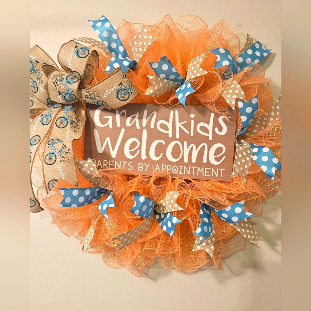 Grandkids Handmade Wreath (peach)